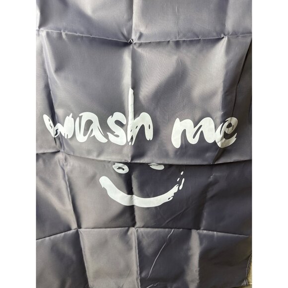 Gray Laundry Bag With Drawstring Closure with Wash Me Print Travel Dorm Camper - Picture 1 of 4